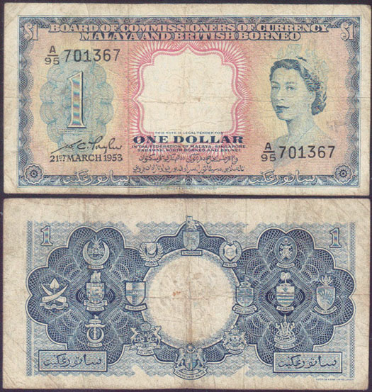 1953 Malaya & British Borneo $1 L000241